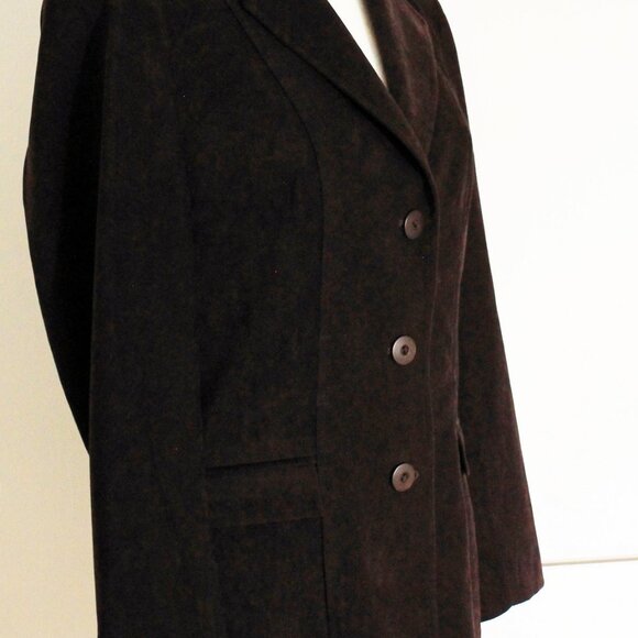 Brown Velour Blazer, Lulu Alexander New York, Vintage Made in U.S.A., Si… - Picture 4 of 9